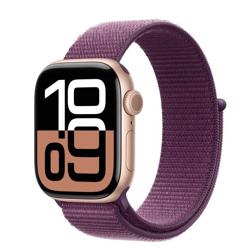 Apple Watch S10 GPS 42mm Rose Gold Alu Case with Plum Sport Loop (DEMO)