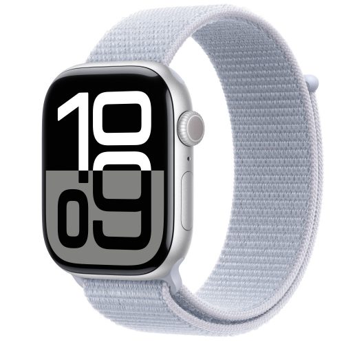 Apple Watch S10 GPS 46mm Silver Alu Case with Blue Cloud Sport Loop (DEMO)