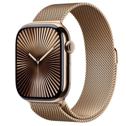 Apple Watch S10 Cellular 46mm Gold Titanium Case with Gold Milanese Loop - S/M (Demo)