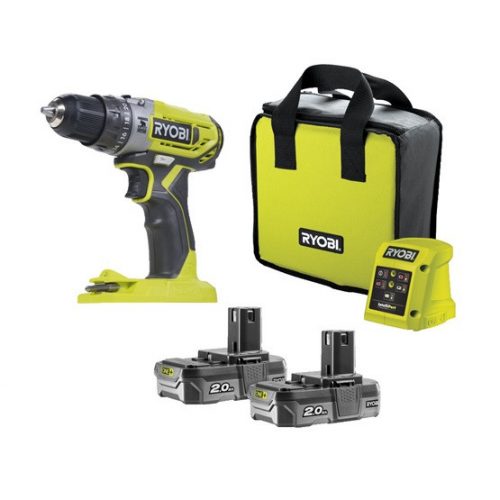 Ryobi 18V One Plus™ ütvecsavarozó, 2x 2,0 Ah akkumulátor, töltő - R18PD2-220S