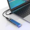 Orico Külső M.2 ház - TCM2M-C3-BL/59/ (USB3.1 USB-C 3.1 Gen2 -> M.2 NVMe, Max.: 2TB, 10 Gbps, kék/átlátszó)