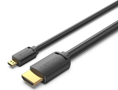 Vention HDMI-D/M -> HDMI-A/M (4K,HD,fekete), 2m, kábel