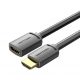 Vention HDMI/M -> HDMI/F (4K, HD, PVC, fekete), 1m, kábel