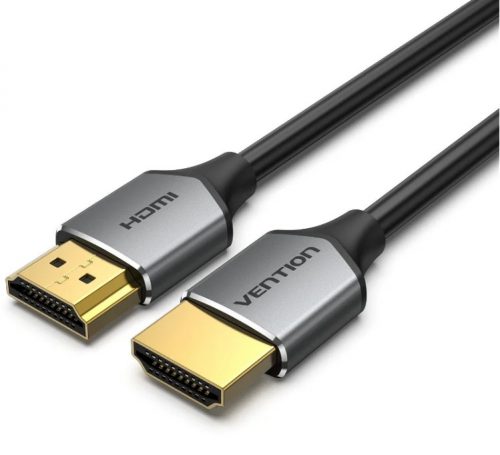 Vention HDMI -> HDMI, (Ultra vékony kivitel, Szürke Aluminum Ötvözet), 0,5m, kábel