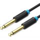 Vention 6.5mm jack/M -> 6.5mm jack/M, (audio,fekete), 5m, kábel