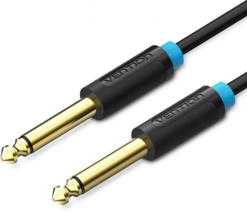 Vention 6.5mm jack/M -> 6.5mm jack/M,  (audio,fekete), 10m, kábel