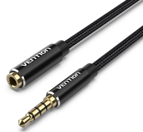 Vention 3.5mm jack/M -> 3.5mm/F , (hosszabbító,audio,fekete),  5m, kábel