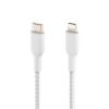 Belkin BOOST CHARGE USB-C to Lightning Cable, Braided - 1M - White