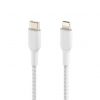 Belkin BOOST CHARGE USB-C to Lightning Cable, Braided - 1M - White