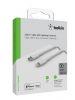 Belkin BOOST CHARGE USB-C to Lightning Cable, Braided - 1M - White