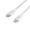 Belkin BOOST CHARGE USB-C to Lightning Cable, Braided - 1M - White