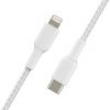 Belkin BOOST CHARGE USB-C to Lightning Cable, Braided - 1M - White