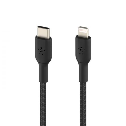 Belkin BOOST CHARGE USB-C to Lightning Cable, Braided - 2M - Black