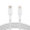 Belkin BOOST CHARGE USB-C to Lightning Cable, Braided - 2M - White