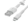 Belkin BOOST CHARGE Flex Silicone cable USB-A to Lightning - 1M - White