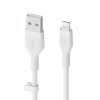 Belkin BOOST CHARGE Flex Silicone cable USB-A to Lightning - 1M - White