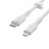 Belkin BOOST CHARGE Flex Silicone cable USB-C to Lightning - 1M - White