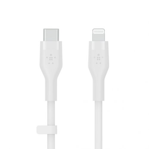 Belkin BOOST CHARGE Flex Silicone cable USB-C to Lightning - 2M - White