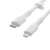 Belkin BOOST CHARGE Flex Silicone cable USB-C to Lightning - 2M - White