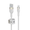 Belkin BOOST CHARGE PRO Flex USB-A to LTG, Braided Silicone Cable - 1M - White