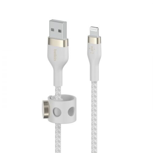 Belkin BOOST CHARGE PRO Flex USB-A to LTG, Braided Silicone Cable - 1M - White