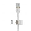 Belkin BOOST CHARGE PRO Flex USB-A to LTG, Braided Silicone Cable - 1M - White