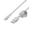 Belkin BOOST CHARGE PRO Flex USB-A to LTG, Braided Silicone Cable - 1M - White