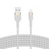 Belkin BOOST CHARGE PRO Flex USB-A to LTG, Braided Silicone Cable - 3M - White