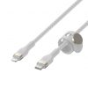 Belkin BOOST CHARGE PRO Flex USB-C to LTG, Braided Silicone Cable - 2M - White