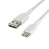 Belkin BOOST CHARGE USB-A to USB-C Cable, Braided - 0,15M - White