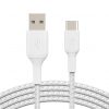 Belkin BOOST CHARGE USB-A to USB-C Cable, Braided - 3M - White