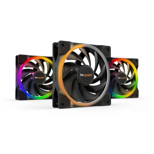 Be Quiet! Cooler 12cm - LIGHT WINGS 120mm PWM high-speed Triple-Pack (RGB, 2500rpm, 31dB, fekete)