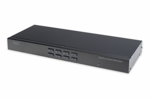 DIGITUS 8 port Combo KVM switch - 1 user - 8 PCs - IP function module slot