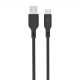 Dviced Cable USB-A to USB-C silicone 1,25m - Black