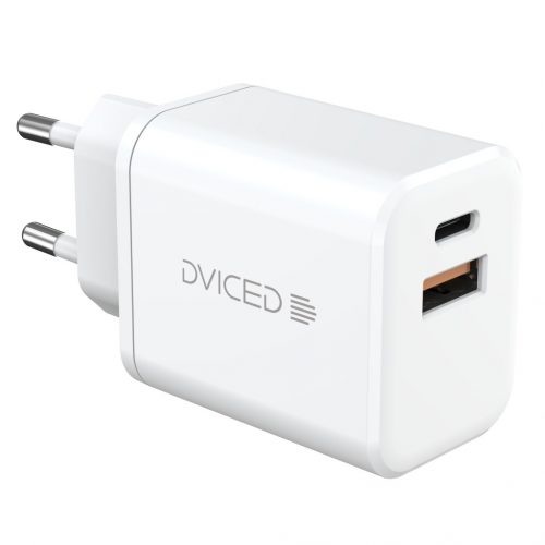 Dviced Wall charger 35W GaN 1 USB-A, 1 USB-C EU - White