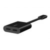 Belkin ROCKSTAR Dual USB-C Audio + Charge Adapter - Black