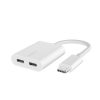 Belkin ROCKSTAR Dual USB-C Audio + Charge Adapter - White