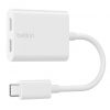 Belkin ROCKSTAR Dual USB-C Audio + Charge Adapter - White