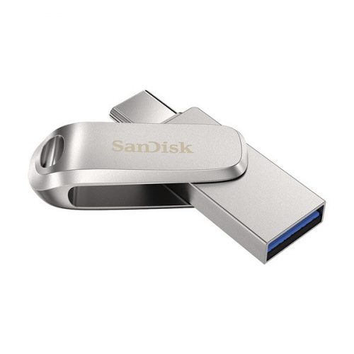 SanDisk Pendrive - 128GB Dual Drive Luxe (150MB/s, Type-C, USB 3.1 Gen 1, ezüst)