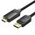 Vention DisplayPort/M -> HDMI (4K,szövet,fekete), 5m, kábel