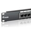 Equip Patch panel - 235316 (16 port, Cat5e, 1U, árnyékolatlan, fekete)