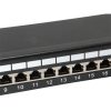 Equip Patch panel - 326425 (24 port, Cat6, 1U, árnyékolt, fekete)