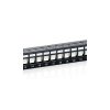 Equip Keystone Patch Panel - 769124 (24 port, Cat6, 1U, árnyékolt, fekete)