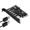 Orico PCI-E bővítőkártya - PVU3-7U /117/ (PCI-E x1, Kimenet: 7xUSB-A 3.0)