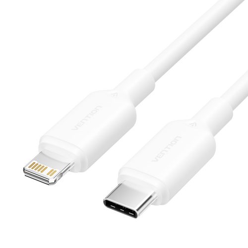 Vention USB-C 2.0 -> Lightning, (3A, fehér) 2m, kábel