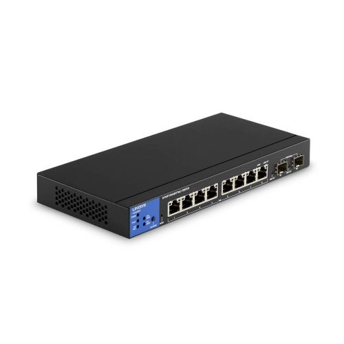 Linksys 8-Port Managed PoE+ Gigabit Switch + 2 SFP Ports - fekete