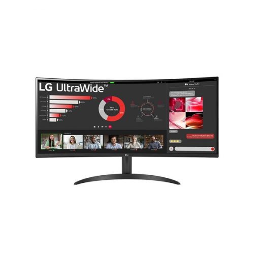 LG Monitor 34" - 34WR50QC-B (VA; Ívelt, 21:9; 3440x1440; 5ms; 300cd; 100Hz, HDMIx2, HDR10; sRGB99%)