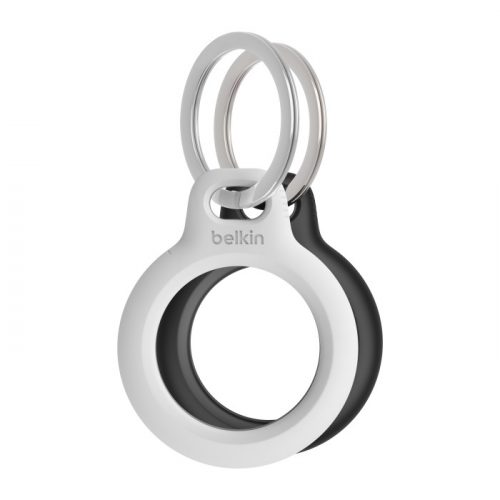 Belkin Secure Holder w Keyring - Airtag - 2 Pack - Black/White