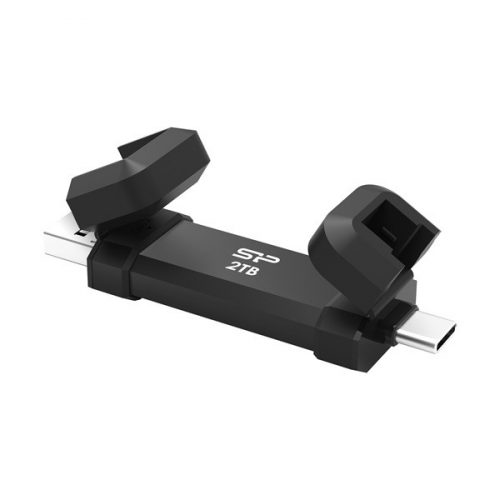 Silicon Power Pendrive - 250GB USB3.2(Gen2) Type-A és Type-C csatlakozás, DS72 Fekete