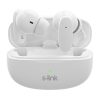 S-Link Fülhallgató Vezeték Nélküli - SL-TWS08 White (Bluetooth, Type-C, 4x HD mikrofon, 40 óra, fehér)